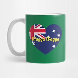 Wagga Wagga NSW Australia Australian Flag Heart Mug